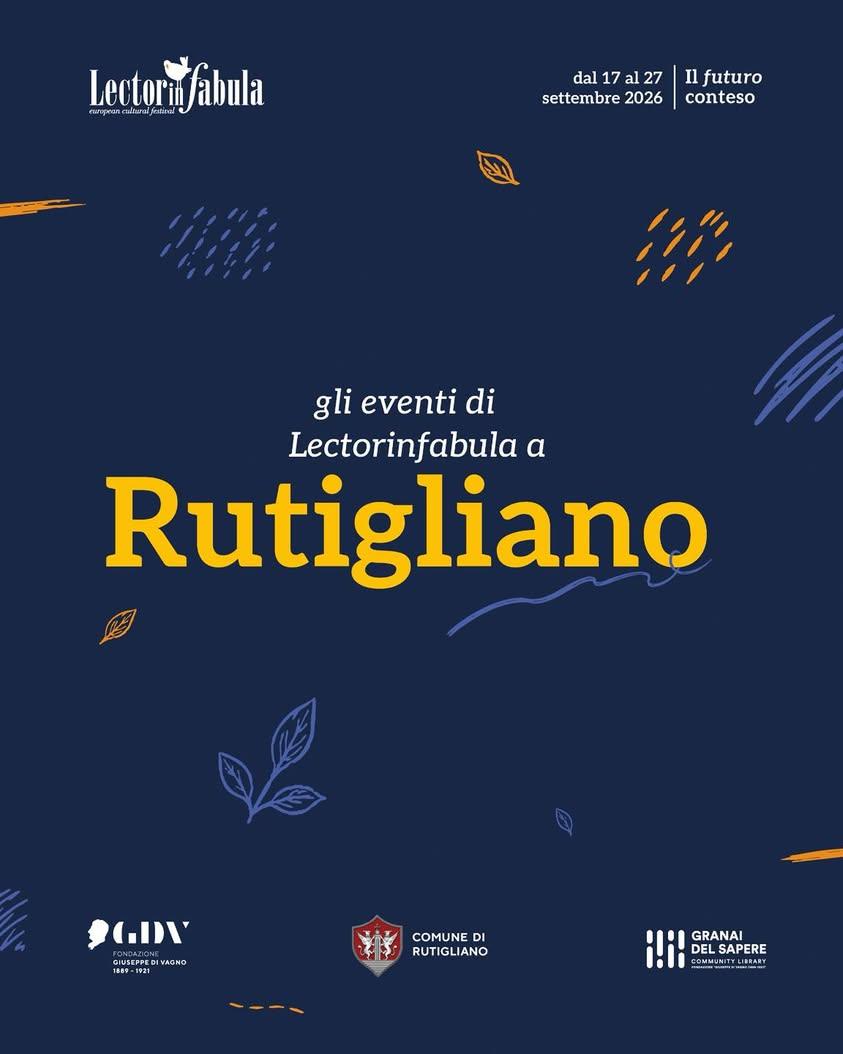 Rutigliano, ci vediamo al festival! ✨ Un calendario ricco di incontri, storie e idee da non perdere. Scorri il post, sco...