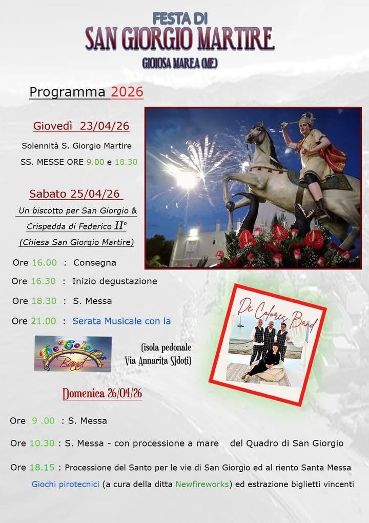 💒Torna la festa in onore di San Giorgio Martire. Una ricorrenza che unisce fede, tradizione e senso di comunità. 🗓 Gio...