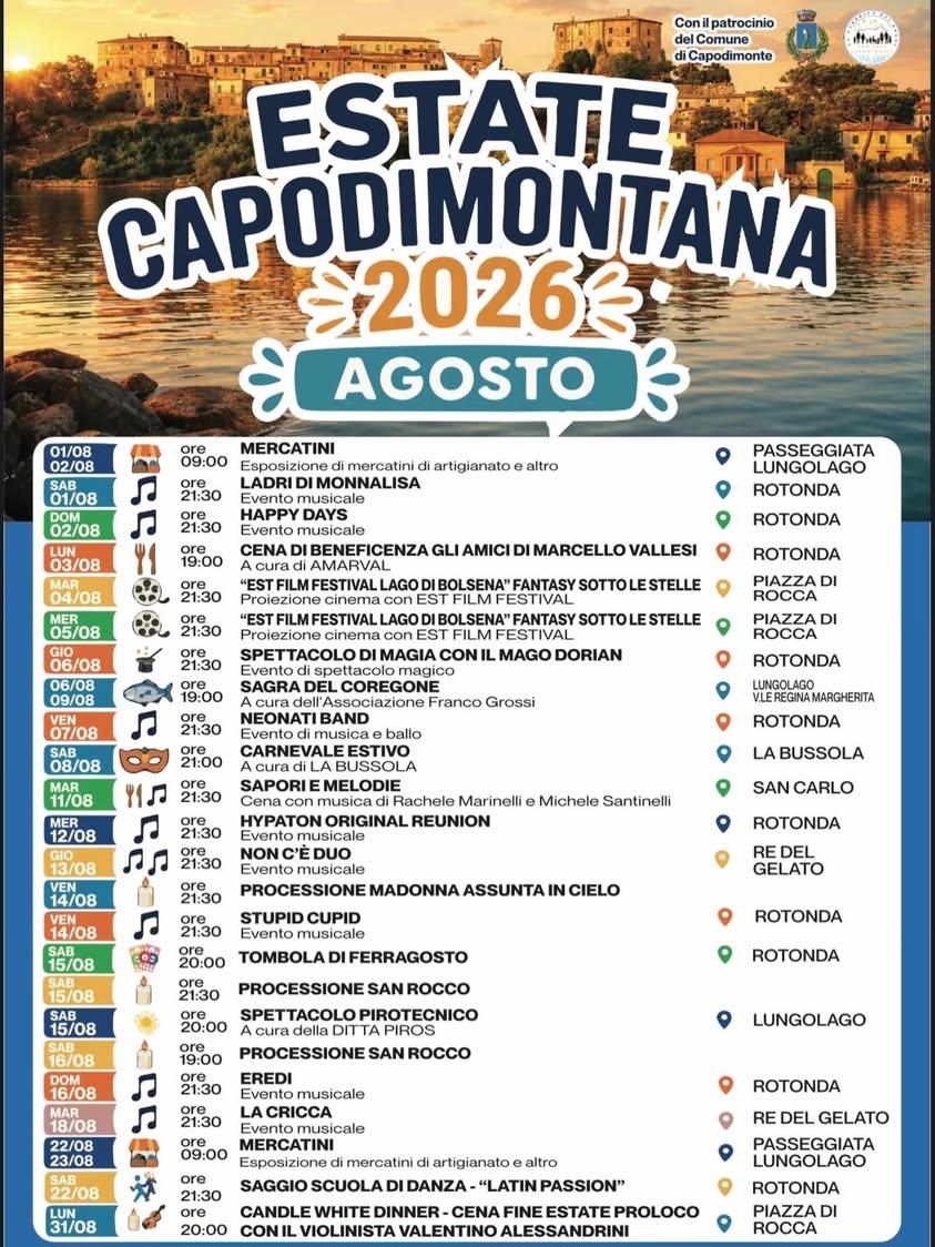 🌅 Estate Capodimonte 2026 🌅 Capodimonte vi aspetta per un mese ricco di appuntamenti tra musica dal vivo, spettacoli,...