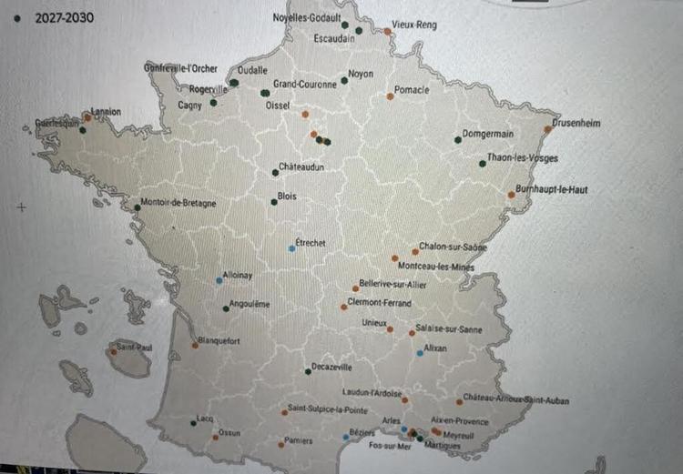 Béziers seule ville de l'Hérault et rare d'Occitanie sur la carte 
