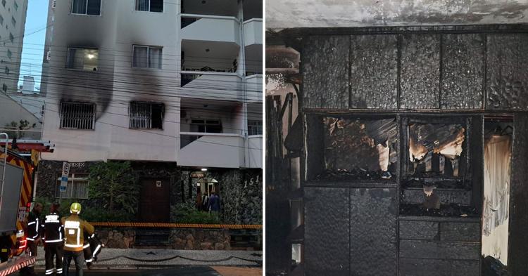 Incêndio atinge apartamento em Balneário Camboriú e bombeiros salvam morador que tentava se jogar da sacada