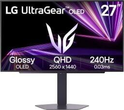 The LG OLED 27-inch OLED QHD UltraGear Gaming Monitor (27GX704A-B) on a white background
