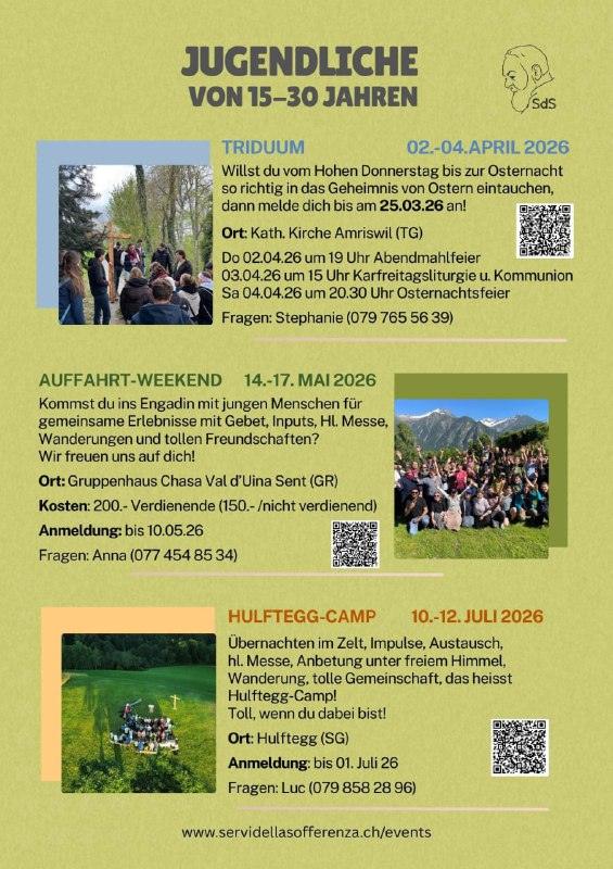 Jugendevents (Triduum, Auffahrt, Hulftegg-Camp)