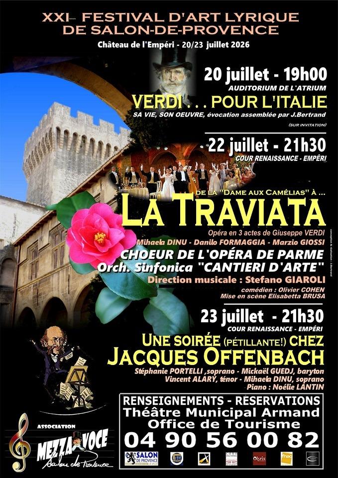 21ème ÉDITION DU FESTIVAL D’ART LYRIQUE DE SALON DE PROVENCE LES 20, 22 ET 23 JUILLET 2026