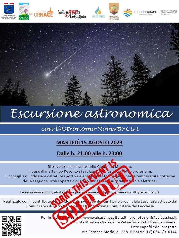 ESCURSIONE ASTRONOMICA 2023