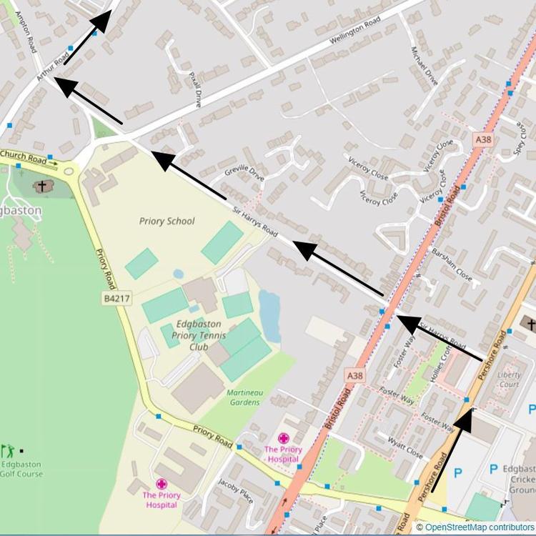 Part 7 of the 21km (Half Marathon) Run Loop Birmingham up Pershore Road into Sir Harry's Road and right into Arthur Road