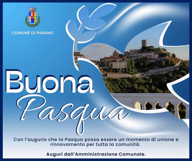 Buona Pasqua a tutta la comunità di Piraino 🕊️ Che questa festa porti con sé serenità, speranza e nuovi inizi. L’Ammini...