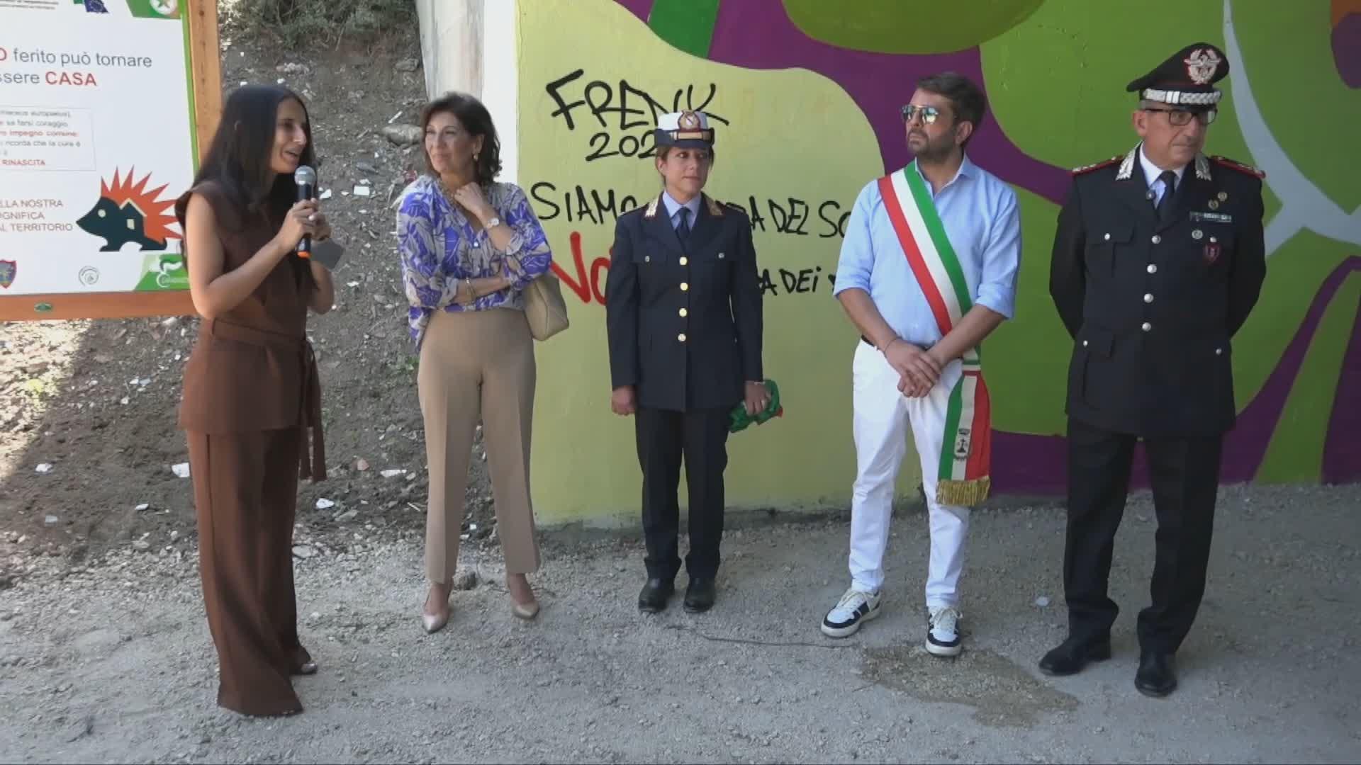 Casaluce, completata la bonifica di via Piro Consortile: inaugurati la bacheca e il murales