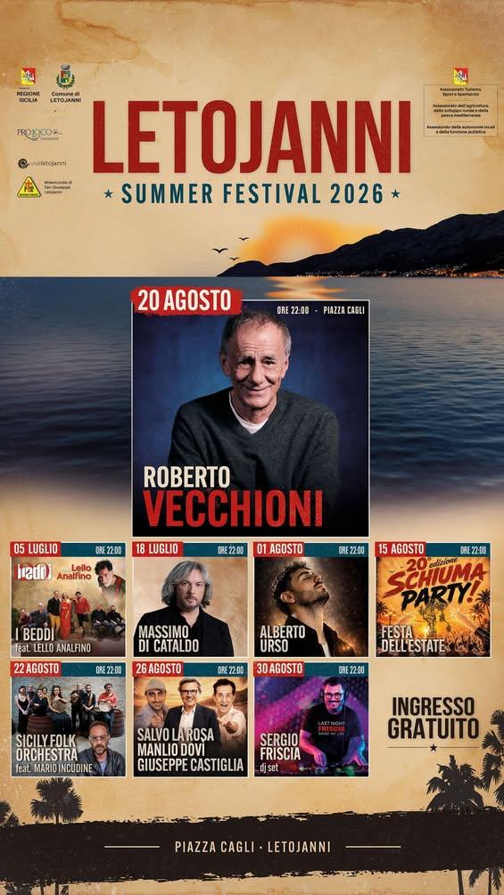 ☀️ 𝗟’𝗘𝗦𝗧𝗔𝗧𝗘 𝗔 𝗟𝗘𝗧𝗢𝗝𝗔𝗡𝗡𝗜 🎤 𝗦𝗨𝗠𝗠𝗘𝗥 𝗙𝗘𝗦𝗧𝗜𝗩𝗔𝗟!🎵 Il sole, il mare... e un cartellone di even...