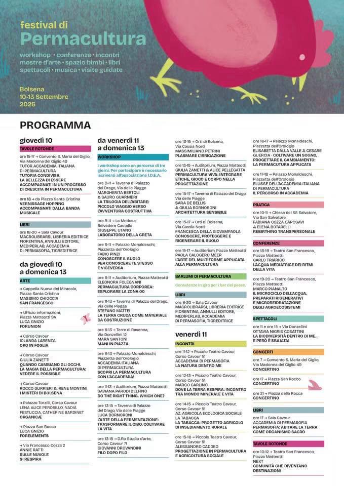 🌿 Festival di Permacultura a Bolsena (VT) 🌿 📅 Dal 10 al 13 settembre, Bolsena ospita il Festival di Permacultura, qua...