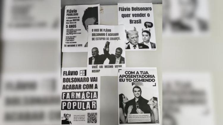 Jovens são presos pela PM após colarem cartazes contra Flávio Bolsonaro em MG