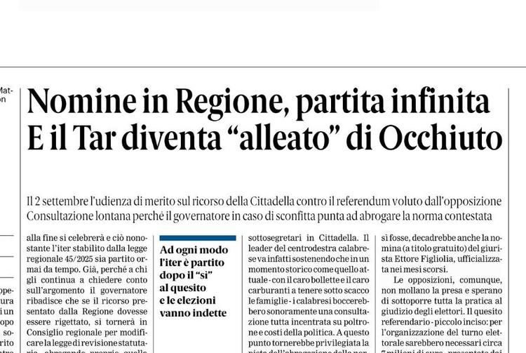 Rassegna stampa 03-08-2026 edizioni Calabria