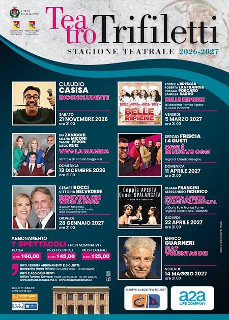 Teatro Trifiletti, da Lunedi 19 in vendita i biglietti per i singoli eventi in cartellone