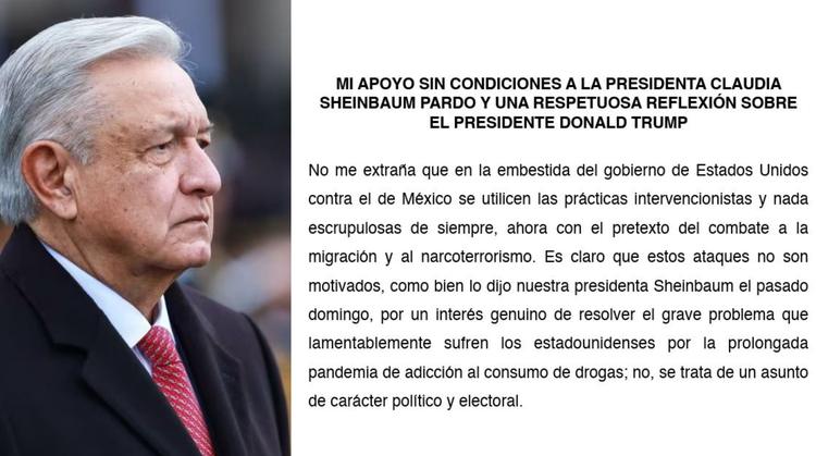 ¡ÚLTIMA HORA! AMLO publica carta desde Palenquemientras acusa a funcionarios de EU de buscar debilitar a Morena