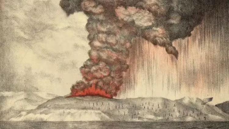 A erupção vulcânica que produziu o som mais alto registrado na história