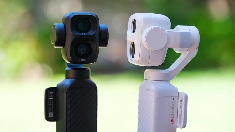 The DJI Osmo Pocket 4P in Pearl White and Classic Black.