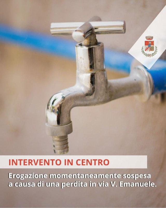 💧 𝗔𝗖𝗤𝗨𝗔, 𝗠𝗢𝗠𝗘𝗡𝗧𝗔𝗡𝗘𝗢 𝗗𝗜𝗦𝗦𝗘𝗥𝗩𝗜𝗭𝗜𝗢 𝗜𝗡 𝗖𝗘𝗡𝗧𝗥𝗢 📣 Si informa la cittadinanza che, a causa...