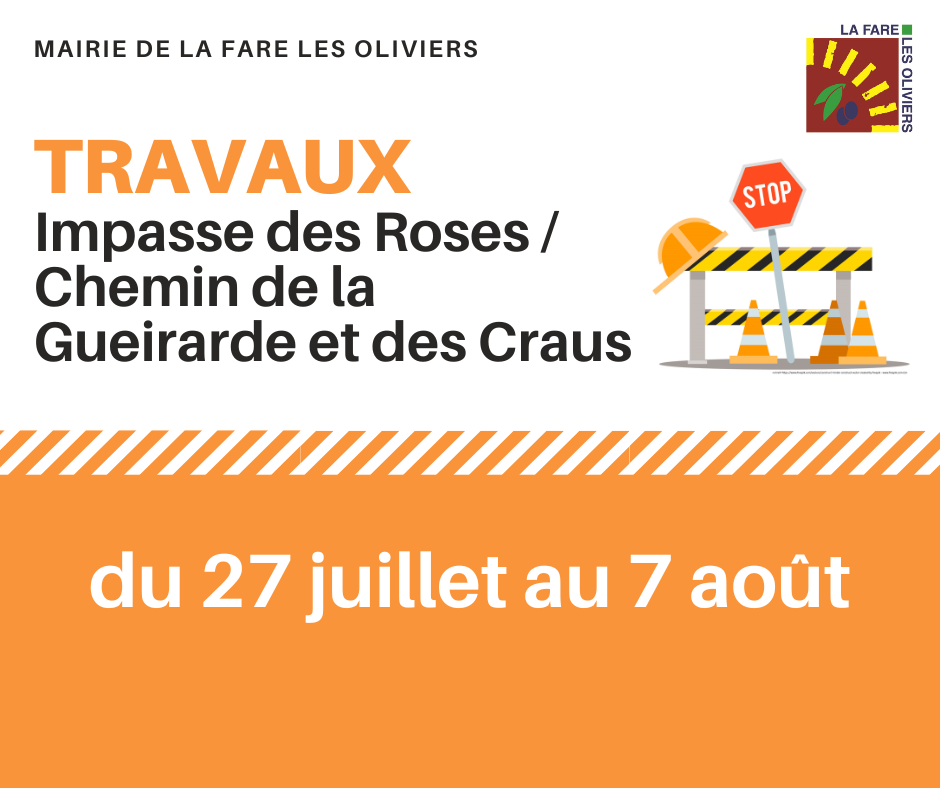 Travaux : impasse des Roses / chemin de la Gueirarde et des Craus