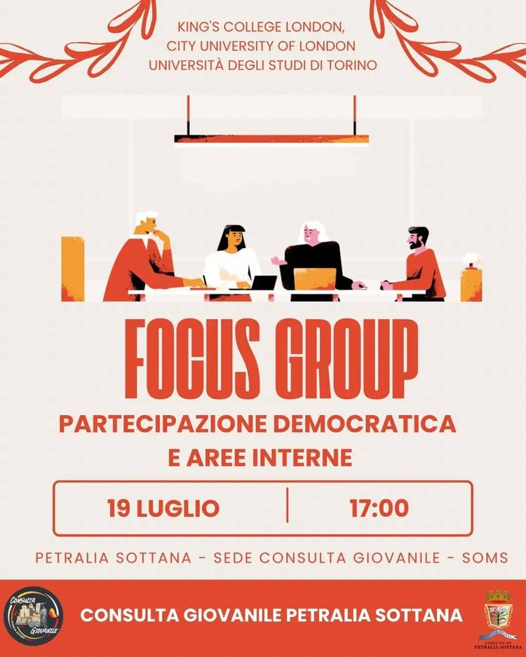 🗓 19 LUGLIO 2026 DOMENICA  🕔 ore 17.00  📍 Sede S.O.M.S. - piano terra  👥️ FOCUS GROUP