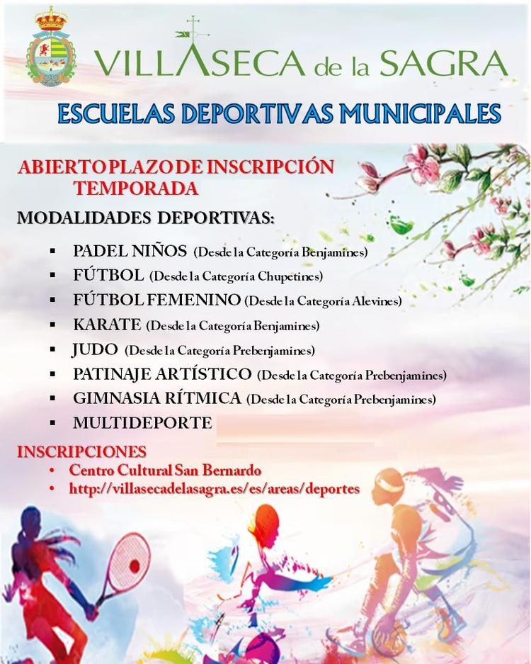 🏅⚽ ESCUELAS DEPORTIVAS MUNICIPALES | TEMPORADA 2026/2027 El Ayuntamiento de Villaseca de la Sagra informa de la apertur...