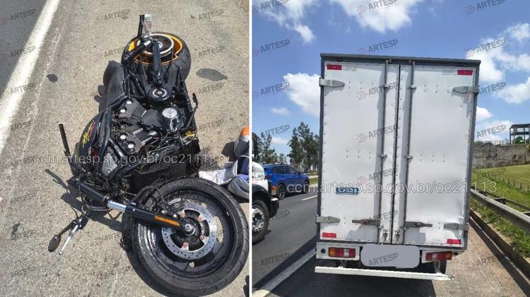 Motociclista fica gravemente ferido após bater em caminhão e ser projetado contra carro em rodovia de Sorocaba