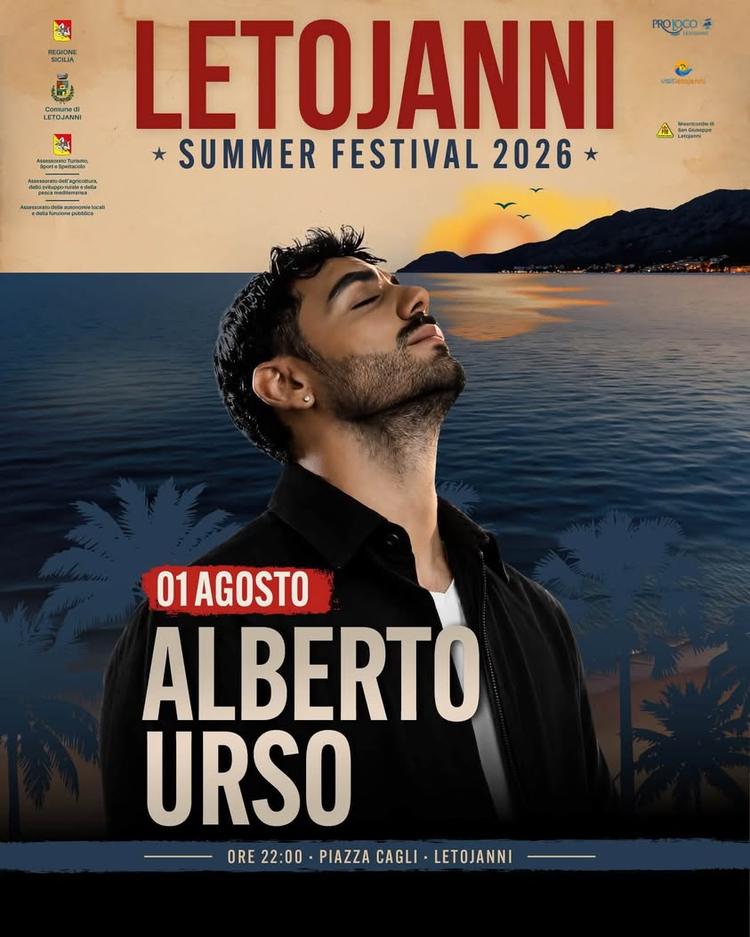 📌SABATO 1 AGOSTO ALBERTO URSO A LETOJANNI Al Letojanni Summer Festival è arrivata la volta di ospitare Alberto Urso. Il...