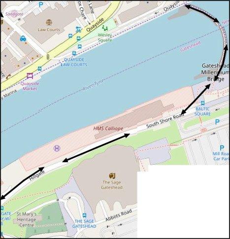Part 8 of the Newcastle Quayside Run 10km along Quayside back to Gateshead Millennium Bridge up South Shore Road