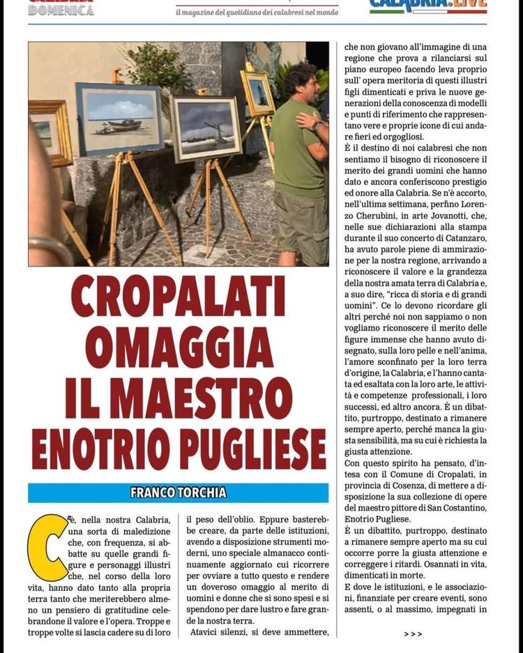 L'arte di Enotrio Pugliese nelle piazze di Cropalati: una serata che resterà tra i ricordi più belli di questa estate. �...