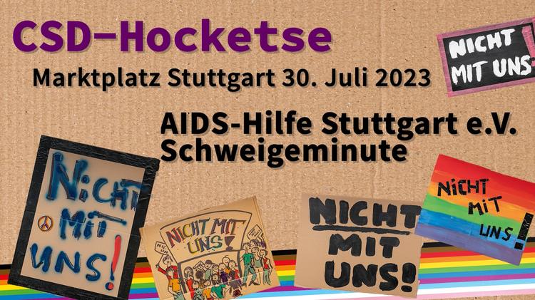 Stuttgart PRIDE 2023 • Hocketse: "Gedenkminute der AIDS-Hilfe Stuttgart e.V."