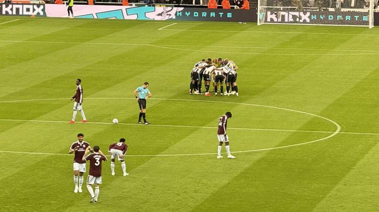 Team Huddle Newcastle United v Aston Villa St James' Park Premier League