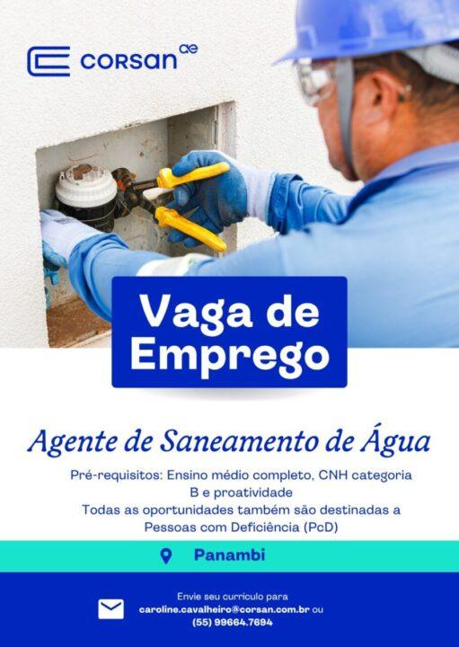 Corsan abre vagas de emprego em Panambi e&nbsp; região