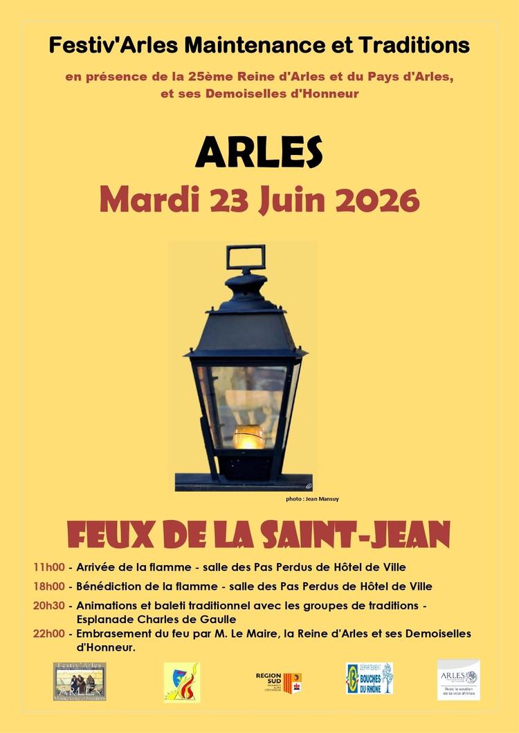FEUX DE LA SAINT JEAN À ARLES MARDI 23 JUIN 2026