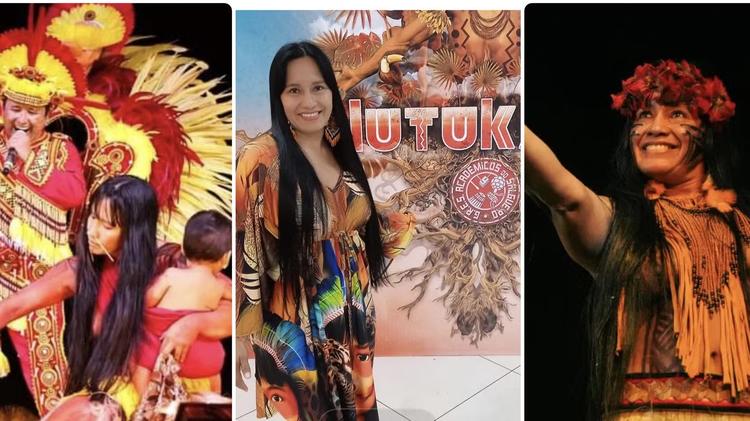 Indígena de Alter do Chão representa a 'força do Tapajós' como item do Boi Caprichoso em Parintins