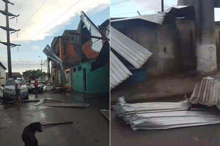 Criança fica ferida após ser atingida por telhas durante ventania no litoral de SP