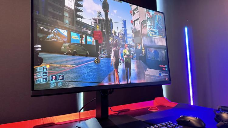 Samsung Odyssey G8 on a desktop