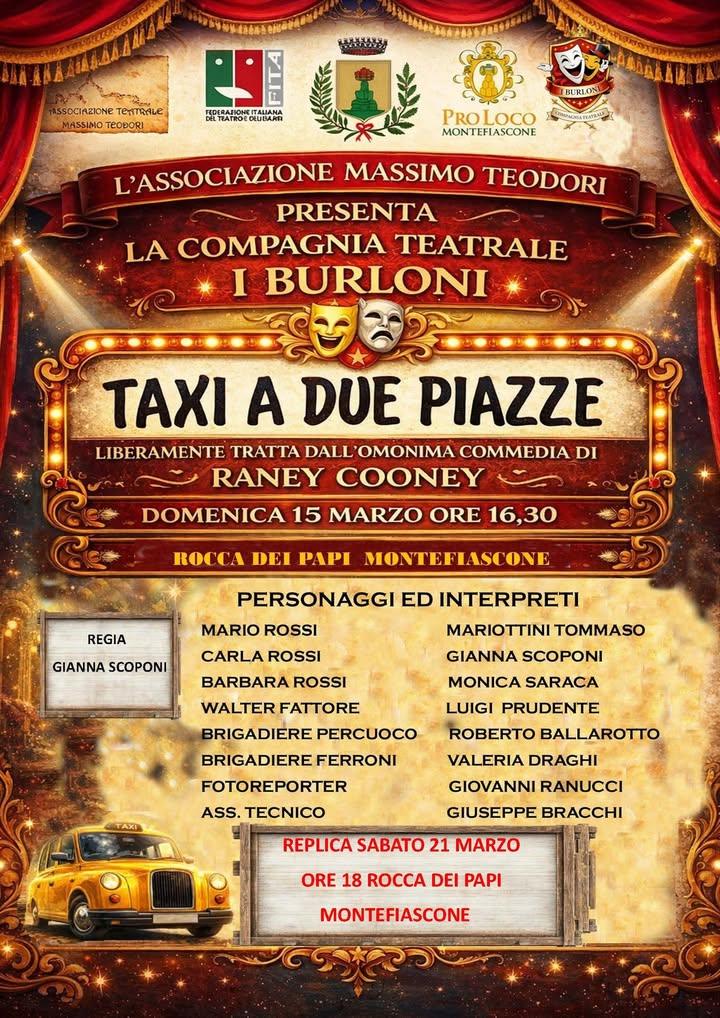 🎭Dopo il successo della prima rappresentazione, “Taxi a due piazze” torna con una replica imperdibile!🎭 📅Sabato 21 ma...