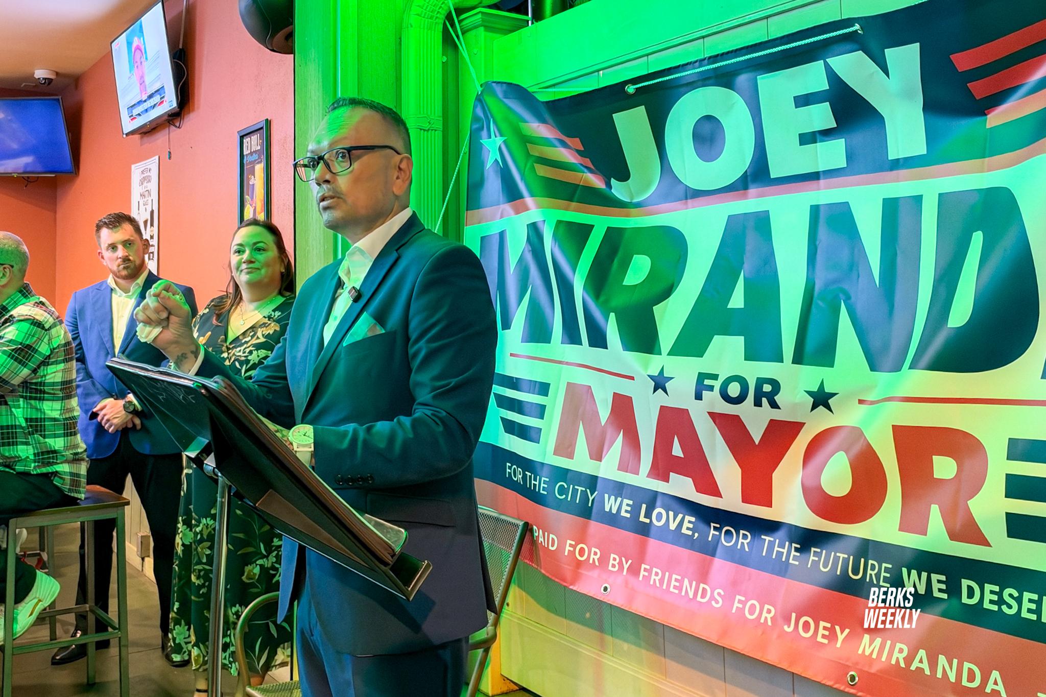 Joey Miranda announces campaign for Reading mayor, calls for change in city leadership