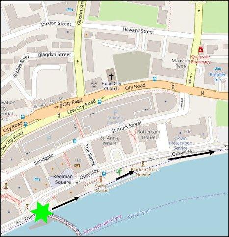 Part 1 of the Newcastle Run River Tyne Half Marathon East (23km) starting at the Gateshead Millennium Bridge