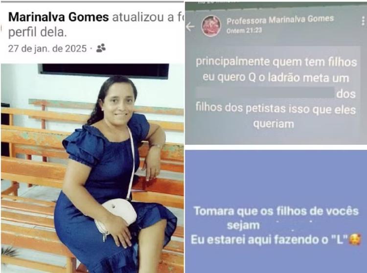 Professora faz post de incentivo a violência sexual contra filhos de eleitores de Lula e é afastada no Marajó