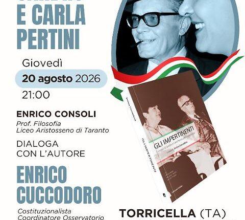 “L’Italia di Sandro e Carla Pertini”, il libro di Cuccodoro a Torricella