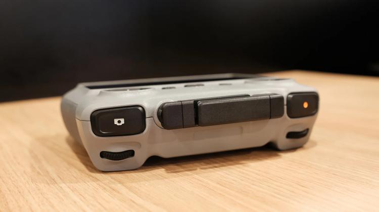 The DJI RC 2 remote controller with its antenna folded in.