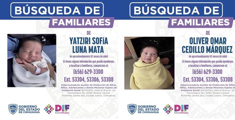 Piden apoyo para ubicar a familiares de Yatziri Sofía y Oliver Omar en Juárez