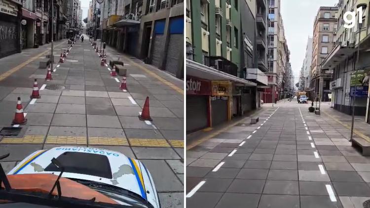 Rua do Centro Histórico de Porto Alegre vai ter faixa exclusiva para veículos de emergência