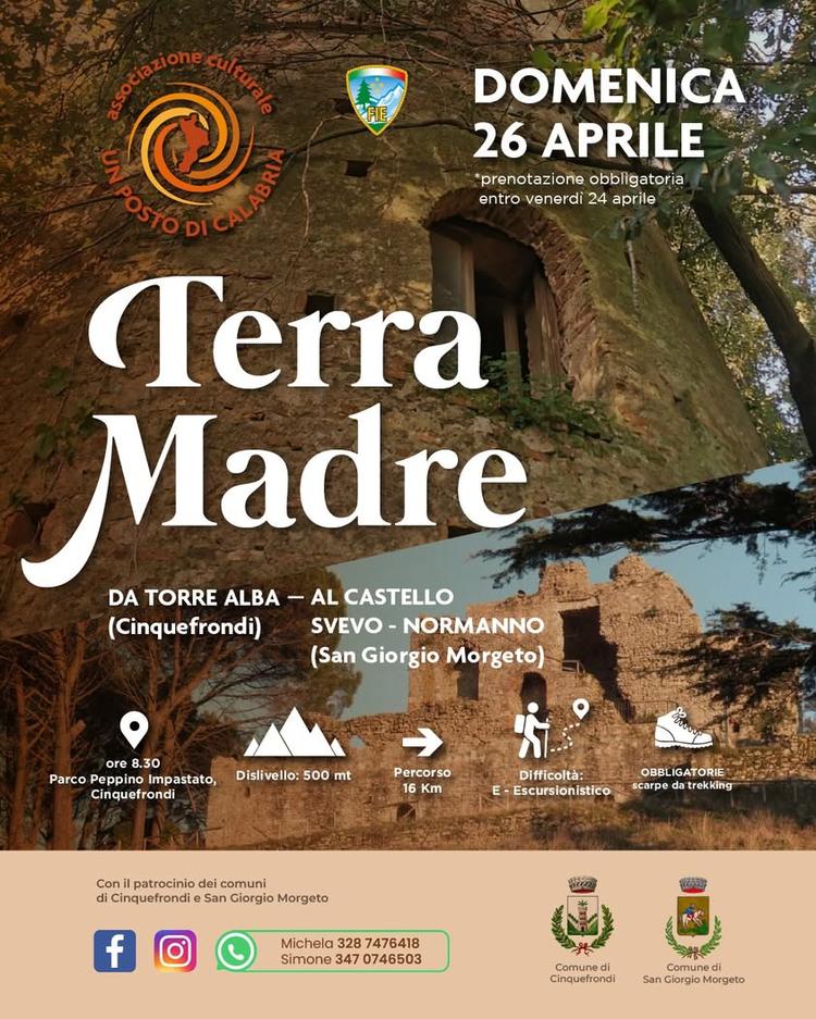 Un nuovo percorso nato da Un Posto di Calabria 🔆 Terra Madre 📍26 aprile 2026 🔆Un tracciato inedito e due territori ch...