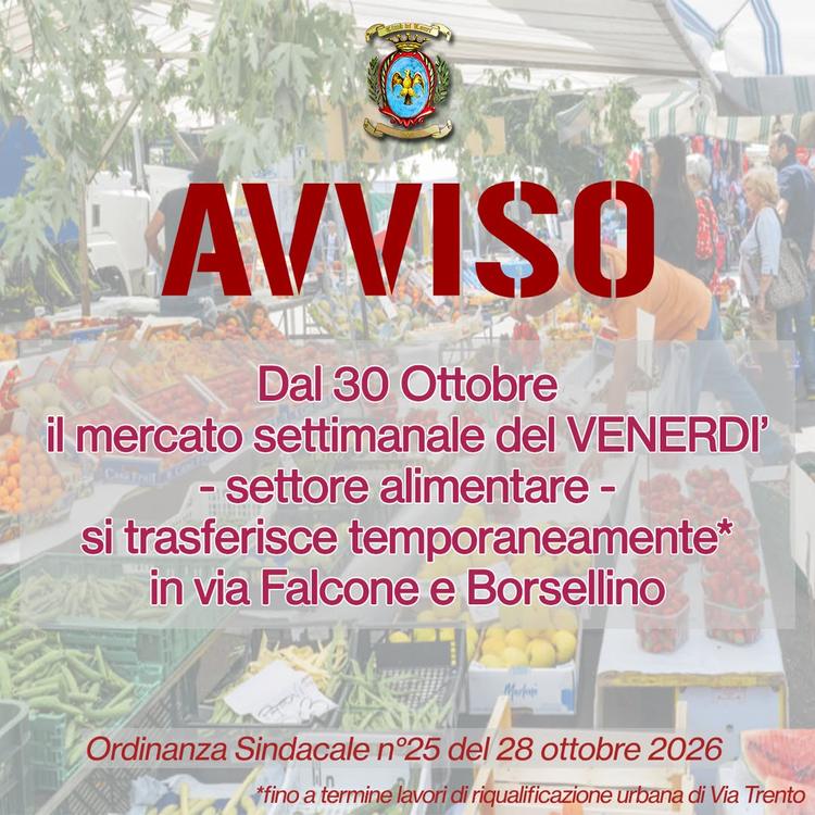 ⚠️ 𝐒𝐏𝐎𝐒𝐓𝐀𝐌𝐄𝐍𝐓𝐎 temporaneo 𝐌𝐄𝐑𝐂𝐀𝐓𝐎 𝐒𝐄𝐓𝐓𝐈𝐌𝐀𝐍𝐀𝐋𝐄 del 𝐕𝐄𝐍𝐄𝐑𝐃𝐈'