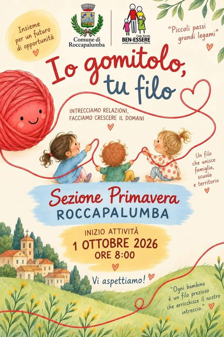 🧶 Io gomitolo, tu filo… insieme intrecciamo una nuova storia! 🧵✨ Il 1° ottobre alle ore 8.00 inizia la nostra avventur...