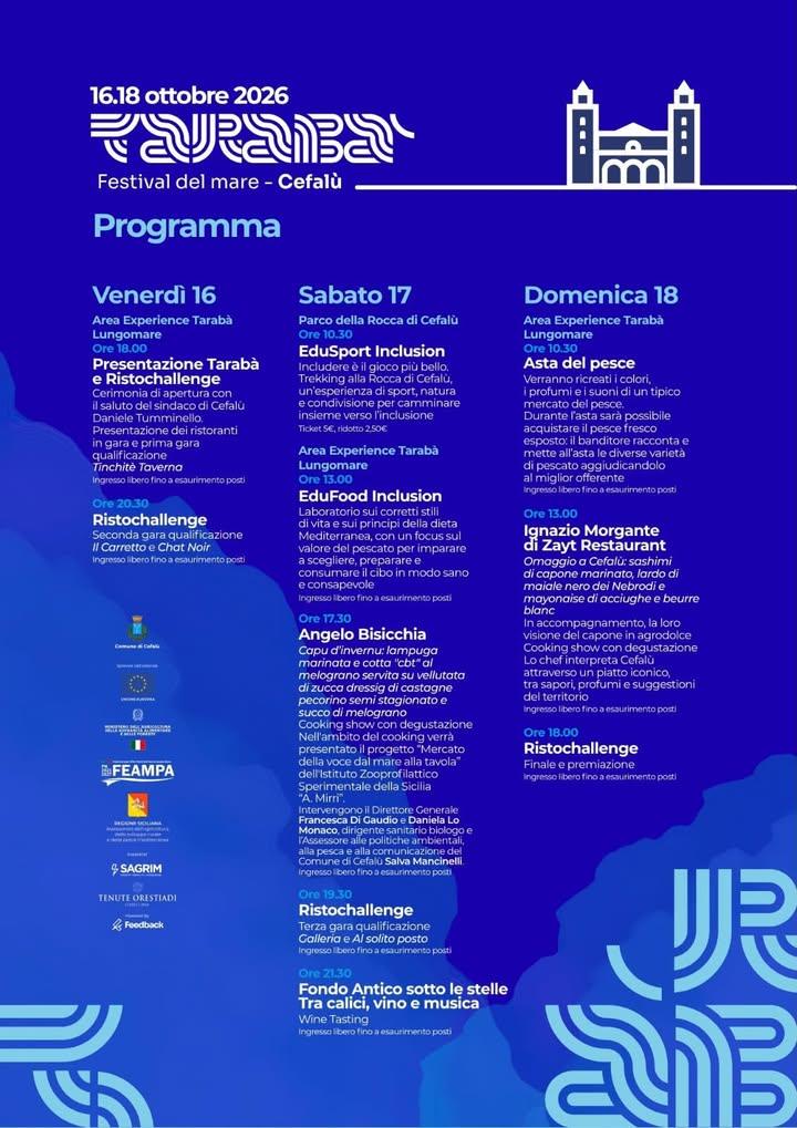 Tarabà, il festival del mare  16 - 18 ottobre 2026. Ecco il programma