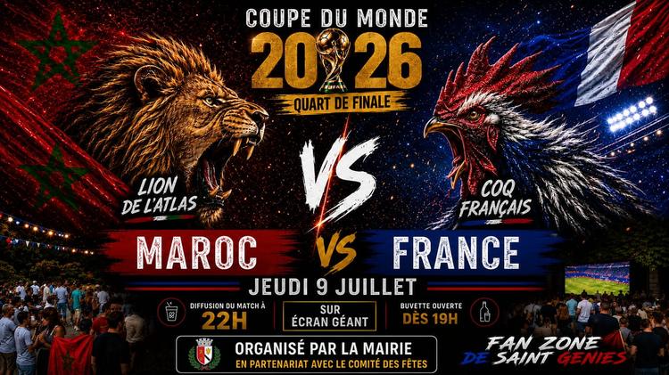Saint-Geniès-de-Malgoirès : diffusion du match France - Maroc sur écran géant ce soir