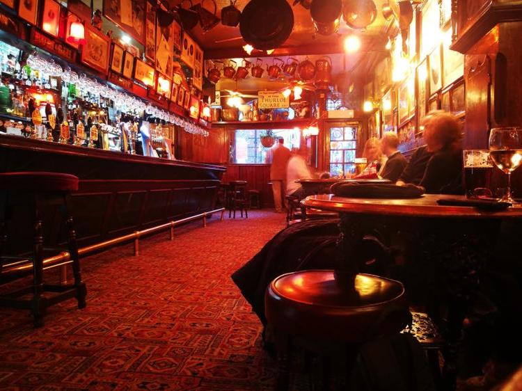 Inside an old fashioned London pub