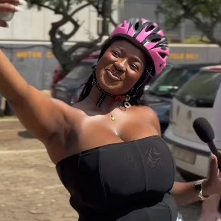 Mtha "learns" how to ride a bike
